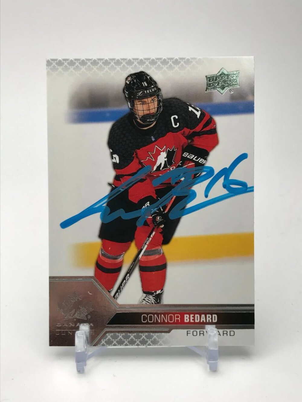 CONNOR BEDARD SIGNED UPPER DECK TEAM CANADA CARD (2022)
